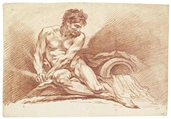 Boucher François an academy study a seated male nude MutualArt