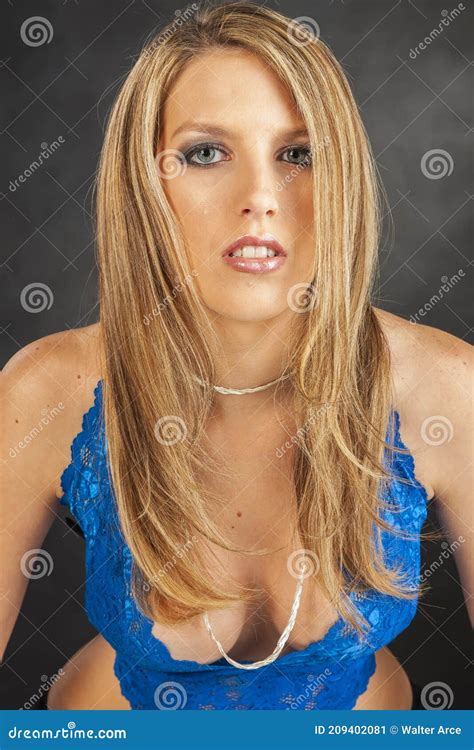 Blonde Lingerie Figure Model In A Studio Environment Stock Image Image Of Person Color