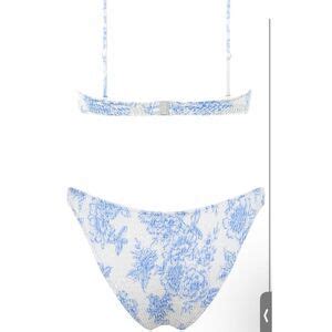 Swim Volafa Bikini Set Smocked Textured Scoop Frilled Print Size S A Poshmark