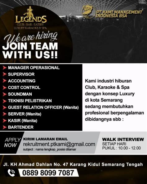 Lowongan Kerja Beberapa Posisi Pekerjaan Di Pt Kami Manajemen
