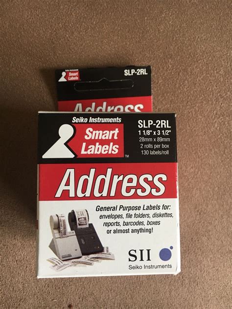 Seiko Instruments White Address Labels For Smart Label Printers Slp