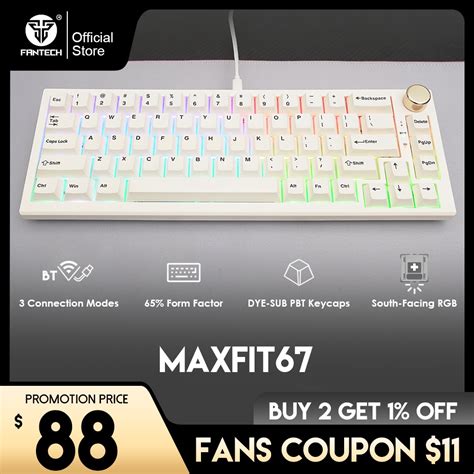 Fantech Maxfit Mini Mechanical Keyboard Wired And Bluetooth Wireless Hot Swap Pbt