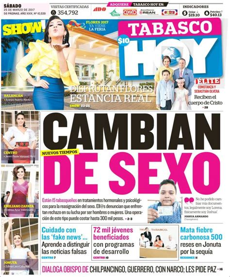 Periódico Tabasco Hoy México Periódicos De México Edición De Sábado