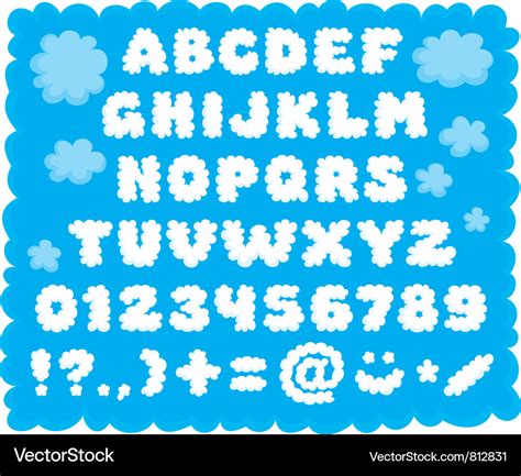 Cloud-shaped font Royalty Free Vector Image - VectorStock