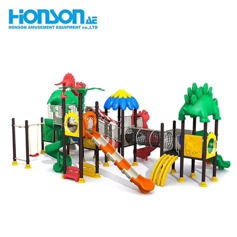 Kids Large Outdoor Playground Dinosaur Theme Slide Equipment For Sale