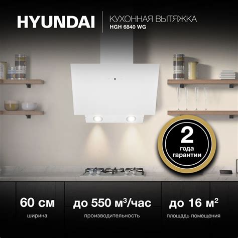 Вытяжка каминная Hyundai HGH 6840 WG белый управление: сенсорное купить ...
