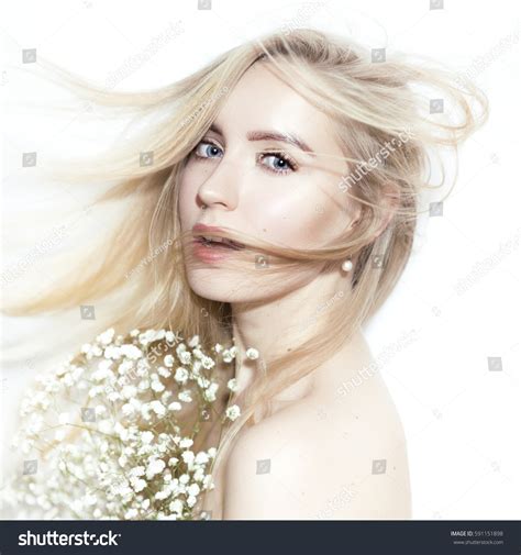 Naked Girl Blonde On White Background Stock Photo Shutterstock