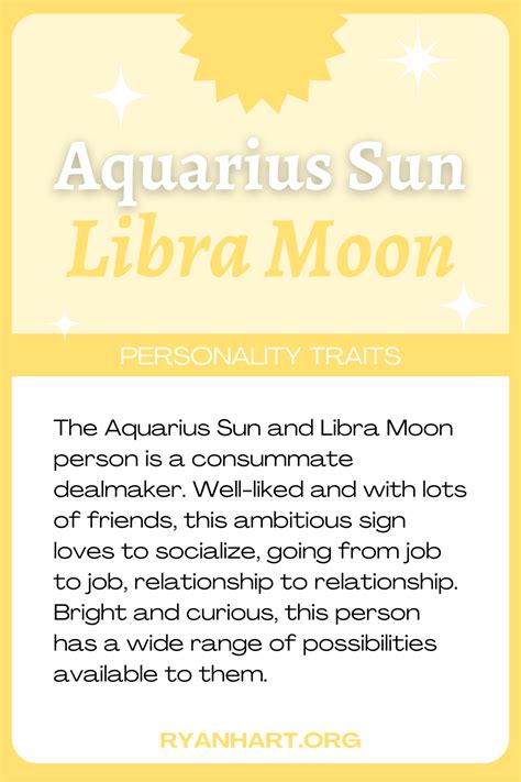 Aquarius Sun Libra Moon Personality Traits Ryan Hart
