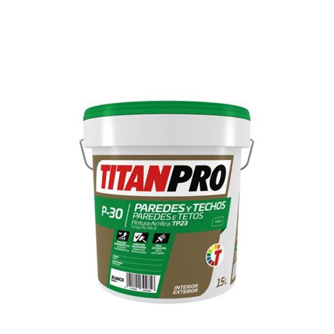 Pintura Titan Paredes Y Techos Mate P30 Interior Exterior Blanco 15