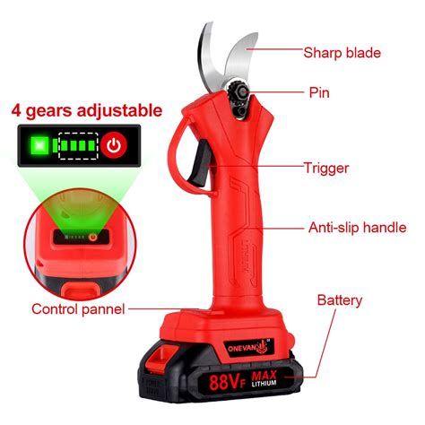 Brushless 1000w 4gears Electric Cordless Pruner Pruning Shear 9000mah