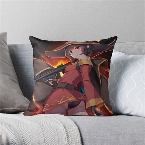 Megumin Butt Thicc Ass Thighs Konosuba Sexy Lewd Hentai Ecchi Anime Girl Throw Pillow By