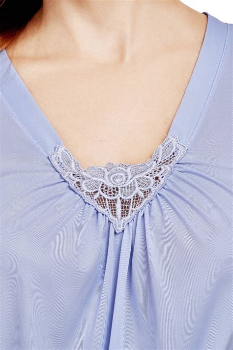 Shadowline Lingerie By Velrose Cherish Short Sleeveless Nightgown