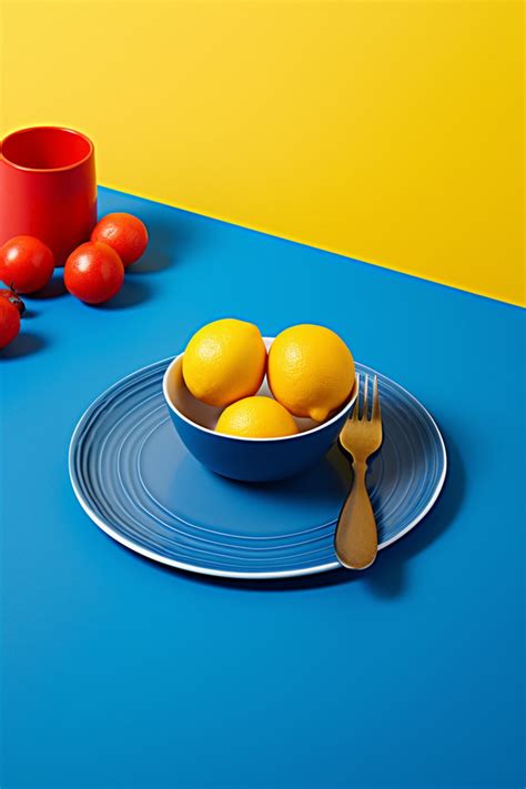 Blue And Yellow Plate Background Wallpaper Image For Free Download Pngtree