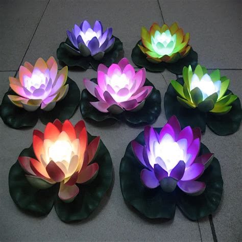 Buy 8 Colors Artificial Lotus Flower Candle Lights