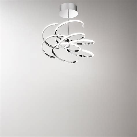 Plafoniera In Metallo Moderna Nest Cromo Led Luce Naturale