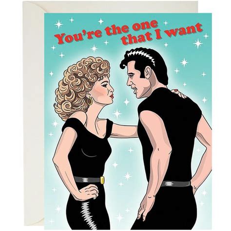 Funny Card Youre The One That I Want Grease Valentines Day Card By