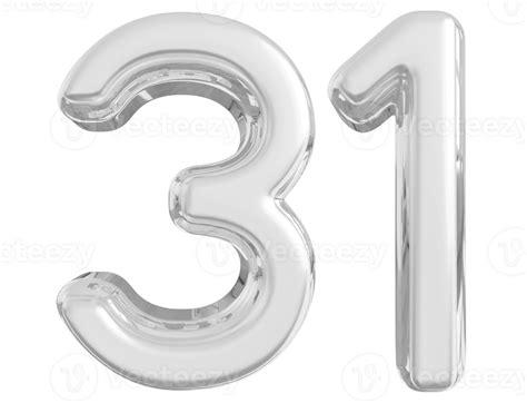 Silver 3d Number 31 36308770 PNG