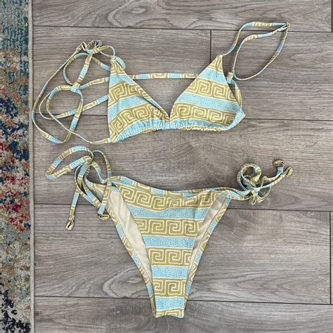 VRG GRL In The Tropics Tie Bikini Set Top Size Depop