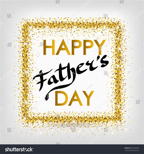 Fathers Day Gold Glitter Background Happy Stock Vector Royalty Free