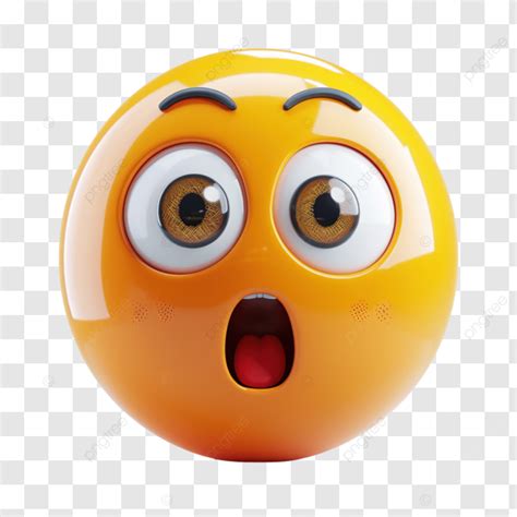 3d Icon Emoji With Shocked Face Isolated On Transparent Background
