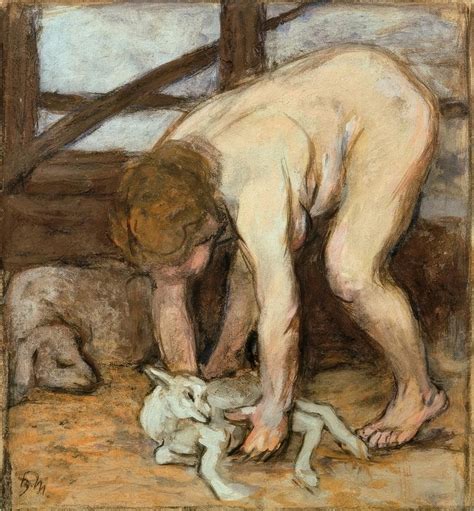 Nude With Kid By Franz Marc High Quality Fine Art Print