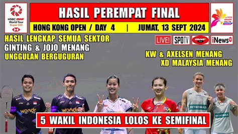 Hasil Lengkap 8 Besar Hong Kong Open 2024 Hari Ini GINTING KW