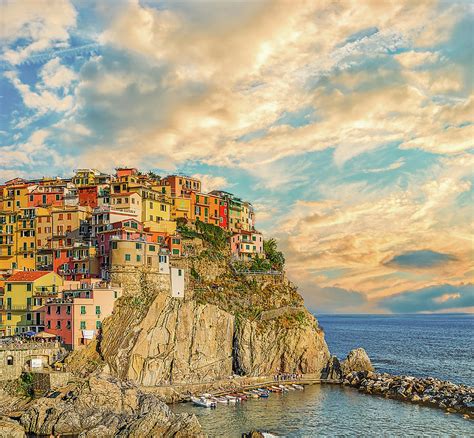 Sunset On Italian Sea Town Photograph By Vivida Photo PC Fine Art America