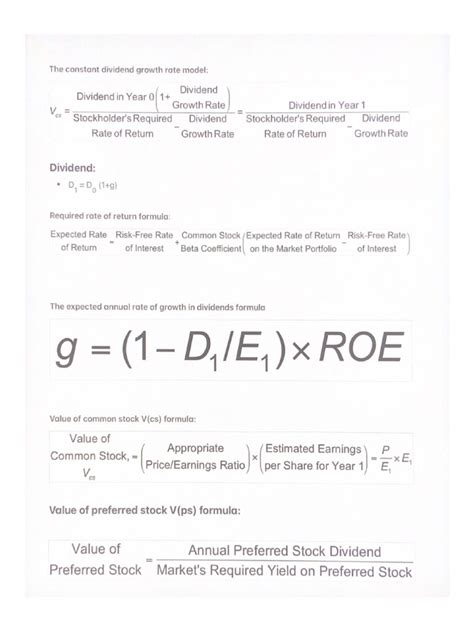 financial formula