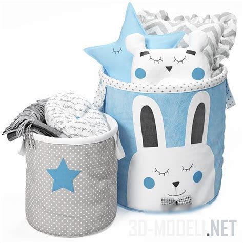 3D модель – Корзины с подушками