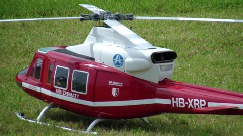 Bell Twin Huey Engine Rc Turbine Scale Model Helicopter Air Zermatt