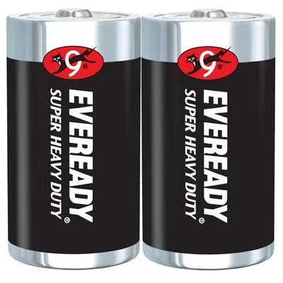 Eveready 1250 Black D Battery X 2 Blister Pack