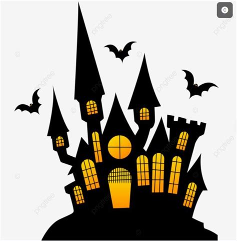 Spooky Castle Vector Art Png Spooky Halloween Castle With Bat Spooky