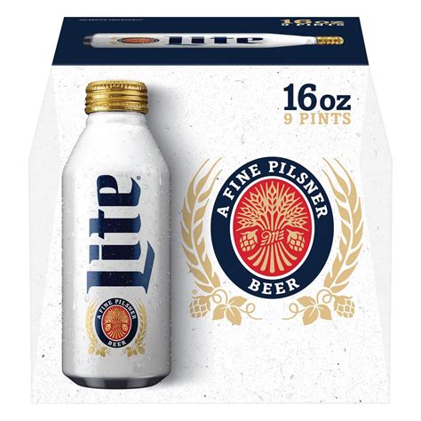 Miller Lite Beer 16 Oz Aluminum Bottles Shop Beer At H E B