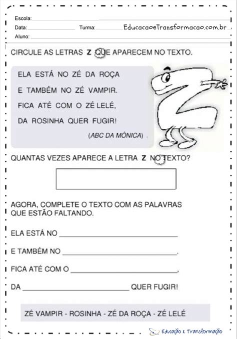 Texto Com A Letra Z
