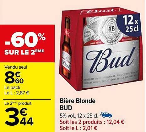 Promo Bi Re Blonde Bud Chez Carrefour Icatalogue Fr