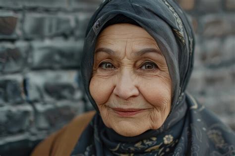 Premium Photo Happy Mature Woman In Hijab With Cheerful Smile