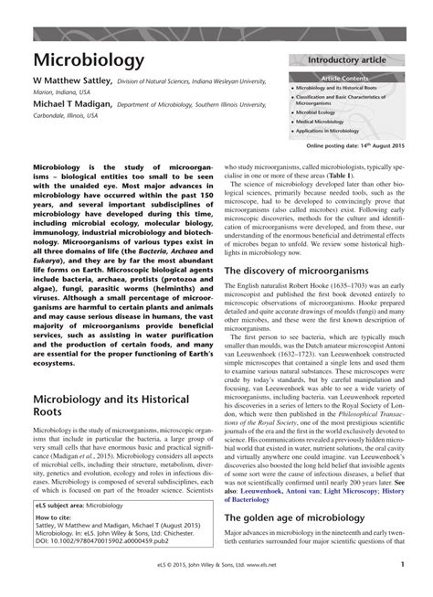 Pdf Microbiology
