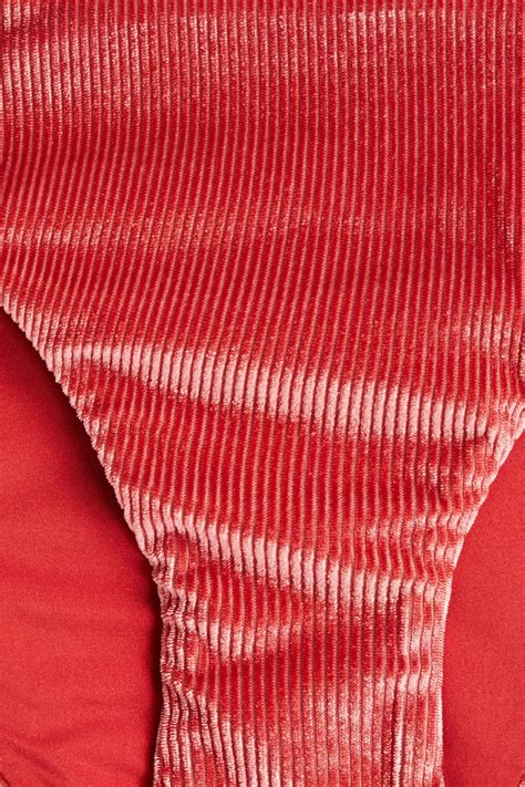 ONIA Daisy tief sitzendes Bikini Höschen aus geripptem Samt THE OUTNET