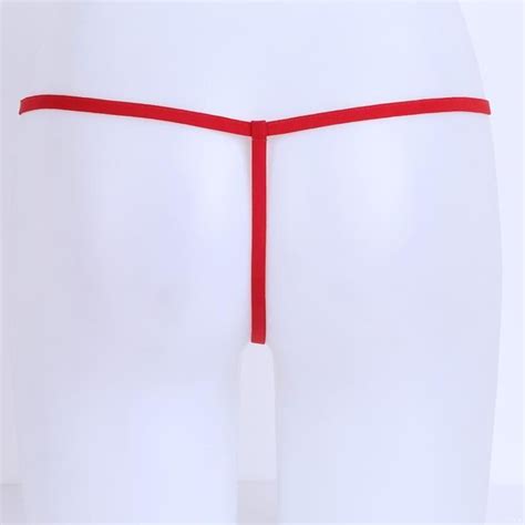YONGHS FR String Femme Sexy Ouvert Micro Bikini Ficelle G String T Back Thong Slip Tanga Rouge