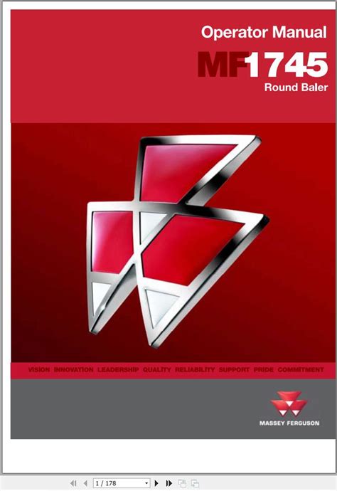 Massey Ferguson Round Baler Mf Operators Manual C Auto