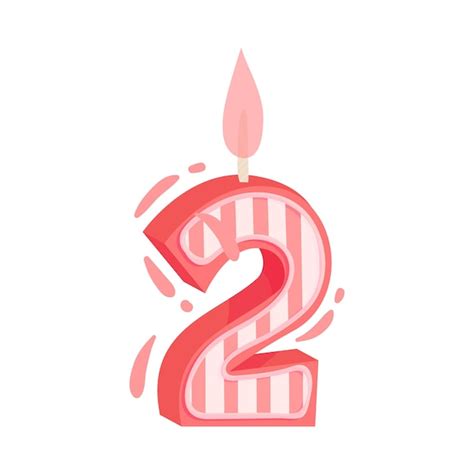 Premium Vector Birthday Number Candle As Festive Cake Decoration