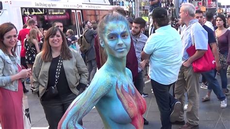 Body Painting In Times Square Filmed On Saturday June 3 2017 Youtube