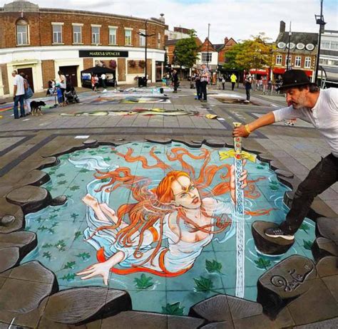 D Streetpainting At Chalk It Up Festival In Crewe Uk D