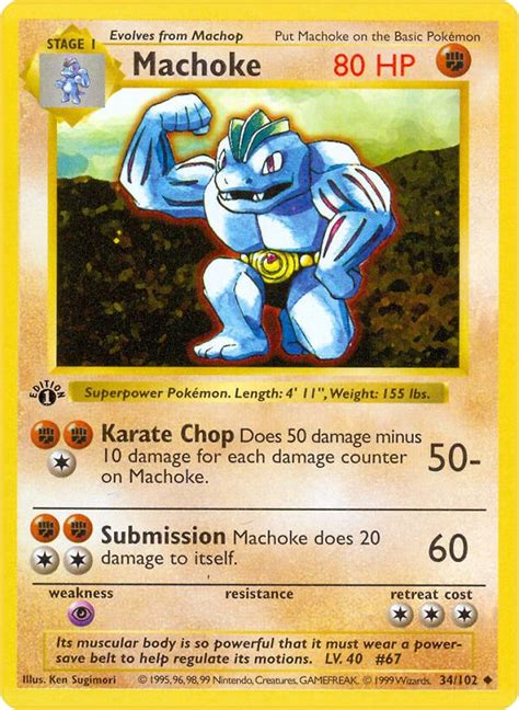 Machoke Base Set Shadowless Pokemon