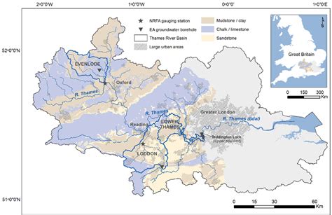 Physical Map Of Thames River