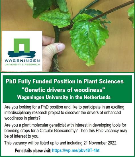 Agristok On Twitter Rt Agristok Phd Fully Funded Position In