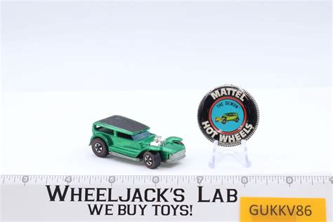 The Demon Spectraflame Green W Button Redline Hot Wheels Mattel Vintage RL Wheeljack S Lab