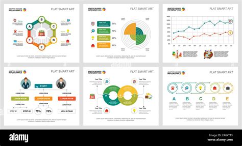 Colorful statistics or planning concept infographic charts set Stock ...