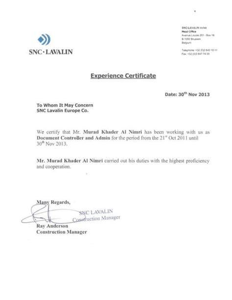 Experience Certificatebuhaleebadocument Controllerpdf