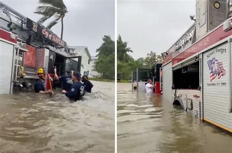 Unbelievable Video Shows Naples Fire Trucks Caught In Flooding During